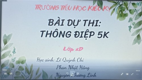 Học sinh trường Tiểu học Kiêu Kỵ tham gia sôi nổi cuộc thi Nhảy Dân Vũ với  bài: Thông điệp 5K chào mừng Ngày Nhà Giáo Việt Nam 20 -11